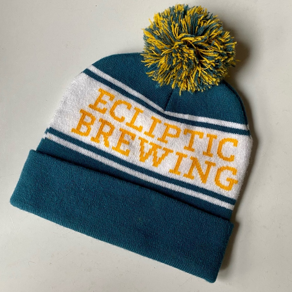 NEW Ecliptic Brewing Pom Pom Beanie / Cap